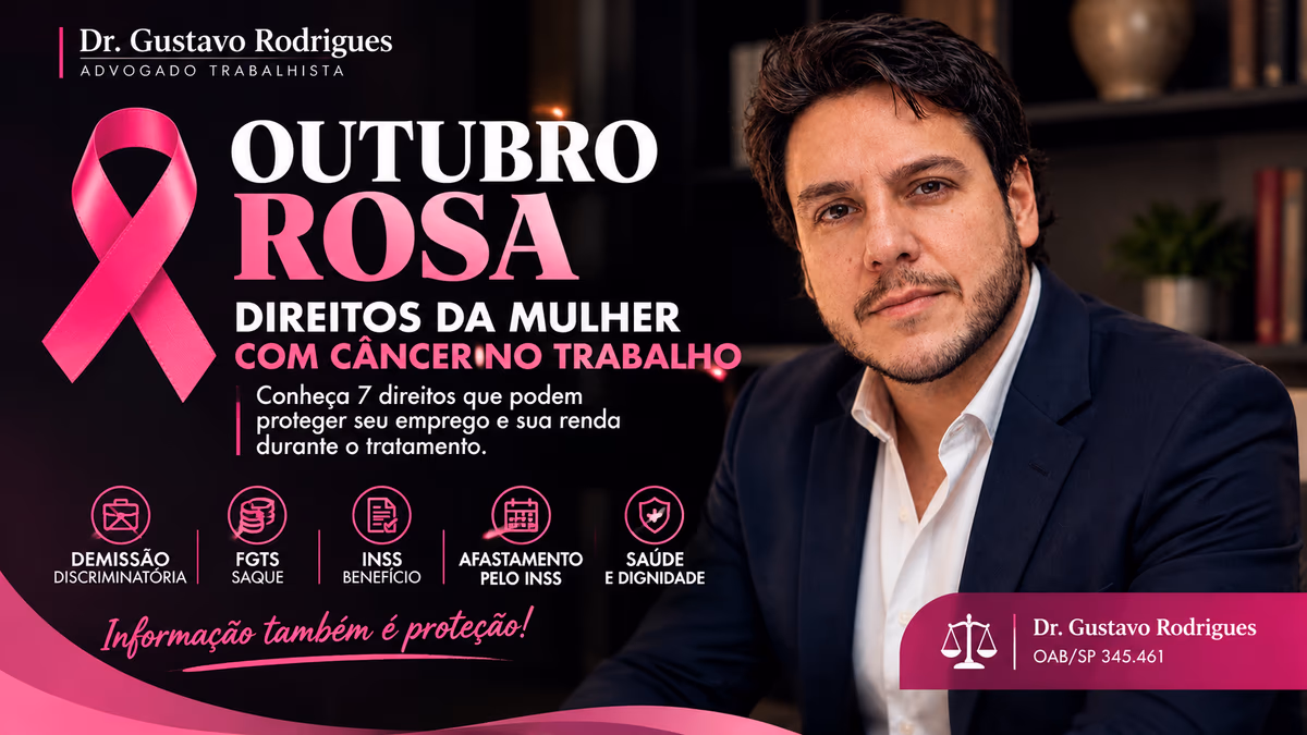 🎀 OUTUBRO ROSA: VOCÊ SABE QUAIS SÃO OS DIREITOS DA MULHER COM CÂNCER NO TRABALHO?